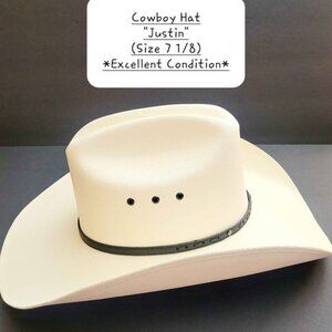 Cowboy Hat "Justin" (Brand) (Size 7 1/8) * Excellent Condition *